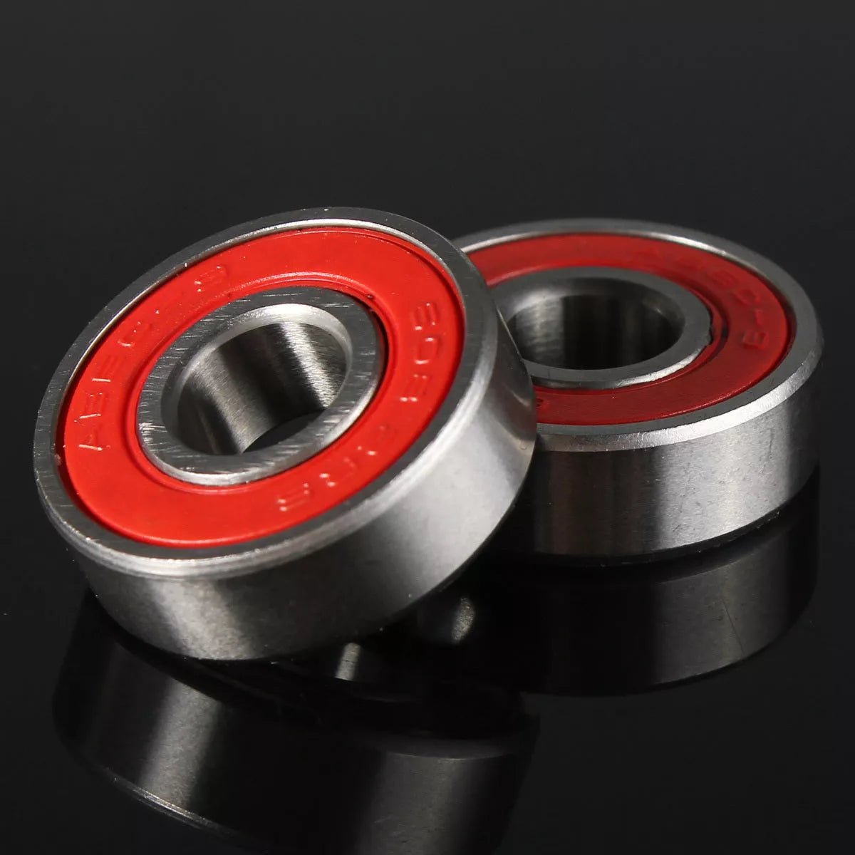 Anti-rust skateboard in-line bearing set with ABEC 9 precision and red TN engineering plastic