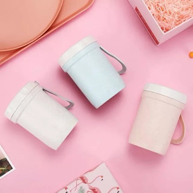 Eco-friendly wheat straw microwave lunch box with flexible lock seal