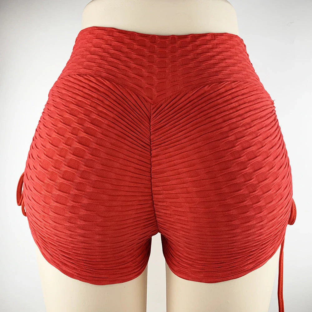 Stylish and flattering gym shorts with a unique textured fabric that lifts and shapes the butt for a confident workout look