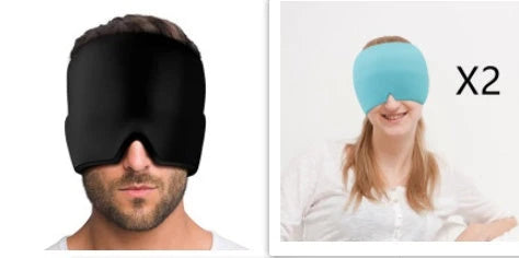 Soothing ice gel eye mask with elastic cloth design for headache and eye strain relief