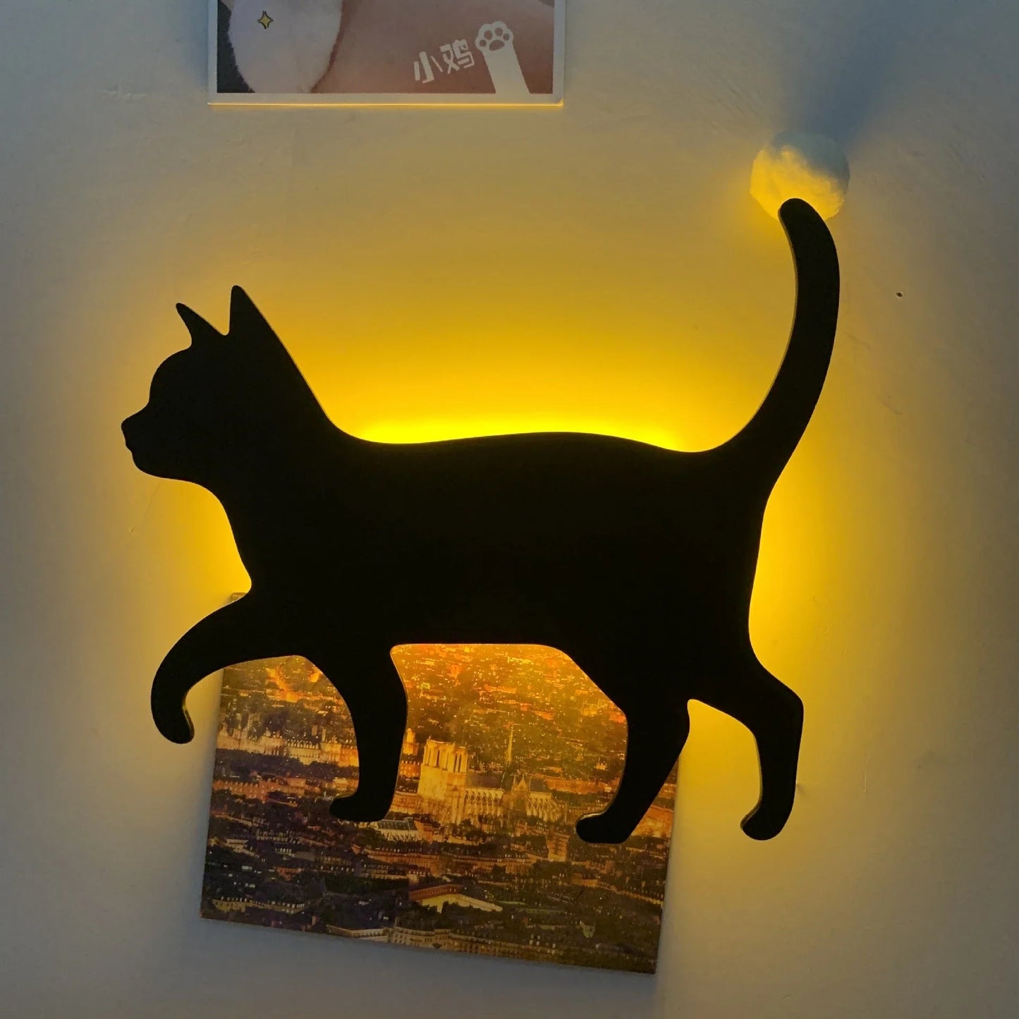 Illuminating pet-themed night light with smart sound sensor and customizable design