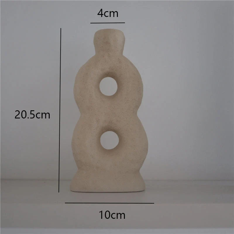 Minimalist ceramic vase set for modern home decor with rough texture