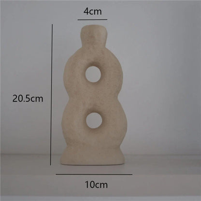 Minimalist ceramic vase set for modern home decor with rough texture