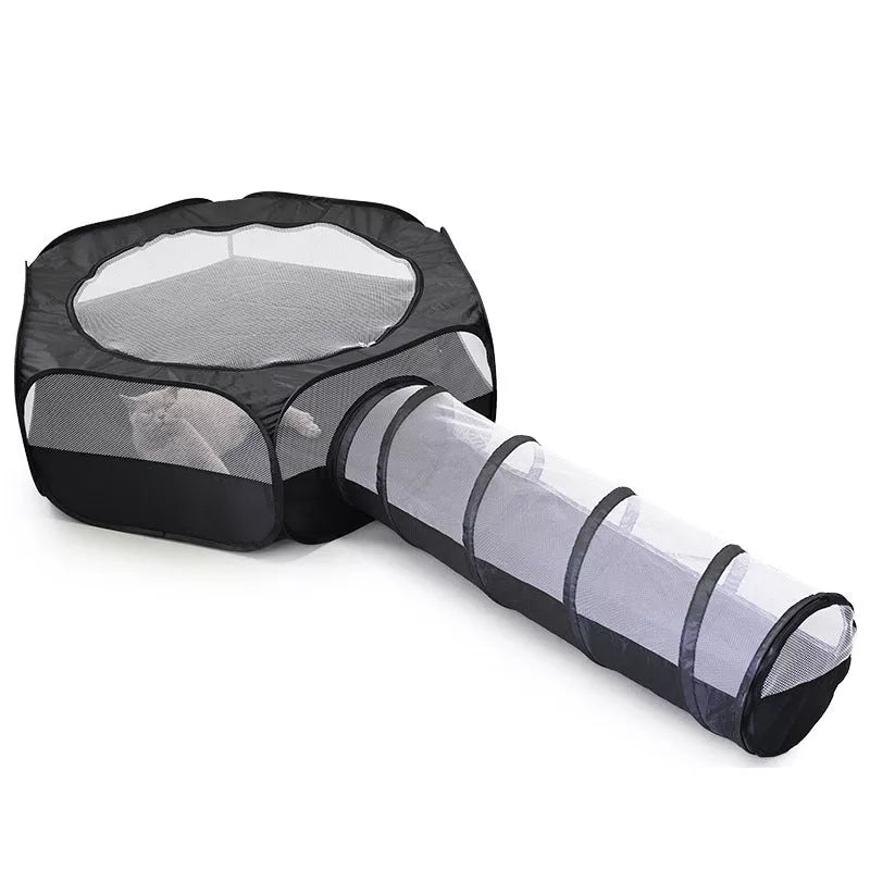 Foldable cat tunnel with removable design, perfect for play and rest