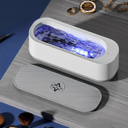 White ultrasonic glasses cleaner with 152mm chamber for cleaning eyewear and small items