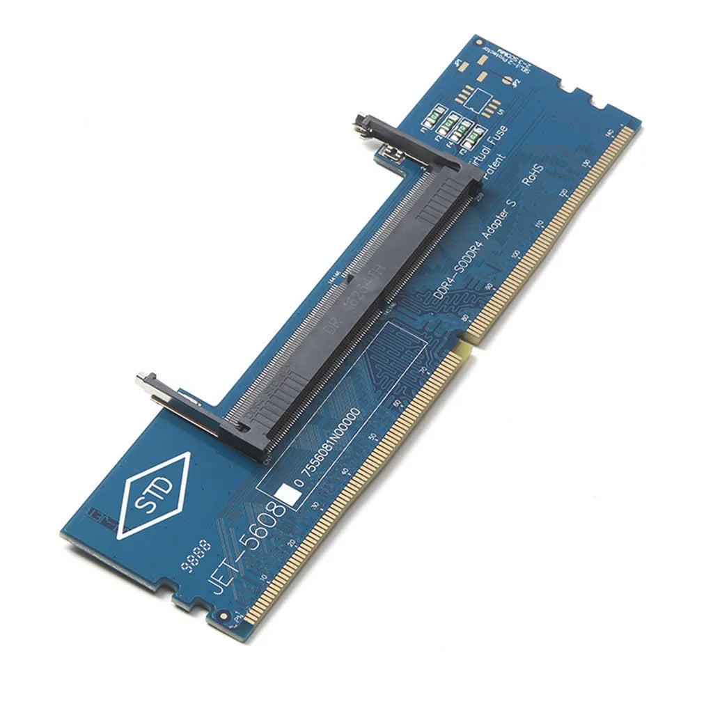 DDR4 laptop to desktop memory adapter interface card on anti-static bag.