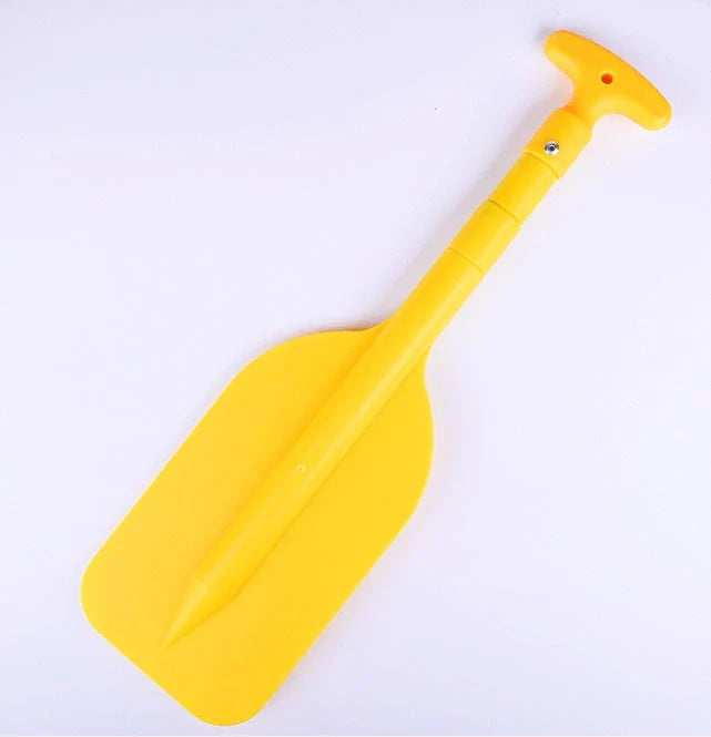 Portable telescoping aluminum alloy oar for inflatable boats in black, yellow, and red
