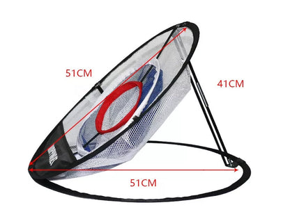 UP Indoor Outdoor Chipping Pitching Training Net in white, portable and durable for golf practice