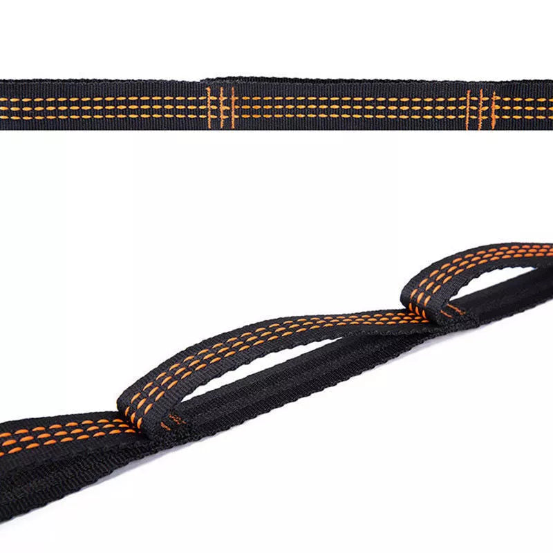 Durable polyester hammock straps with six adjustable loops, supporting up to 300kg