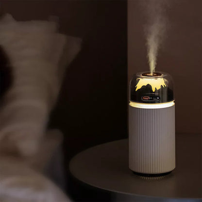 Volcano Pumping Humidifier for Car Aromatherapy in white, light blue, or gray