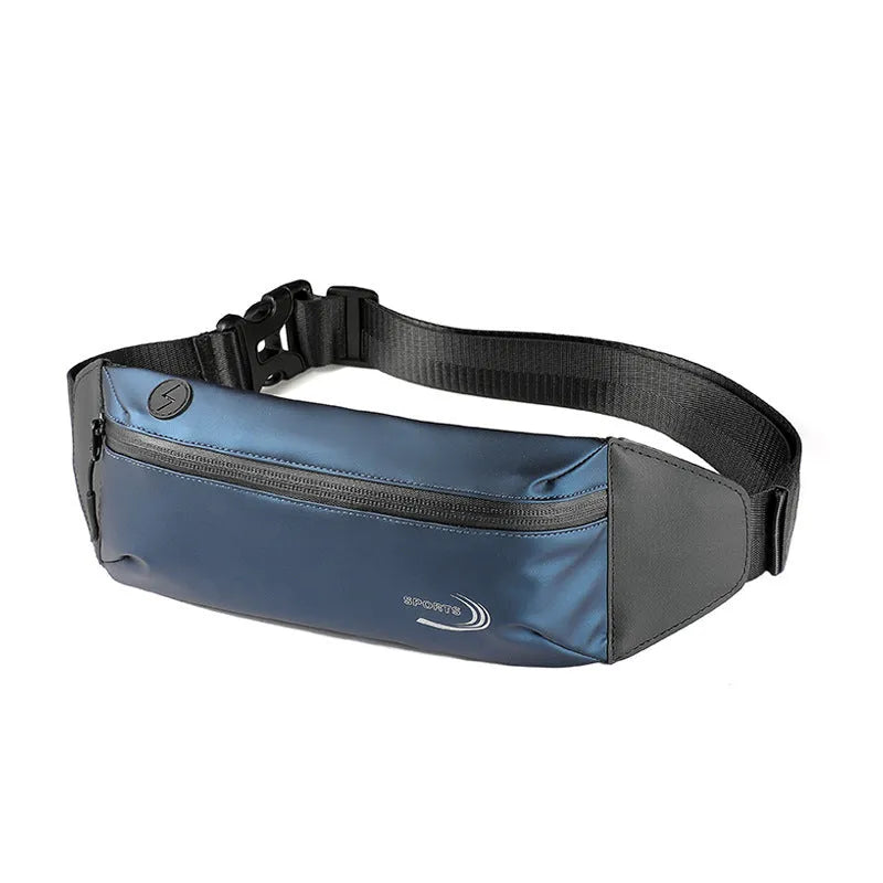 Men's solid colour waterproof waist bag in Derm Oxford polyester, 45cm by 10cm by 3cm dimensions
