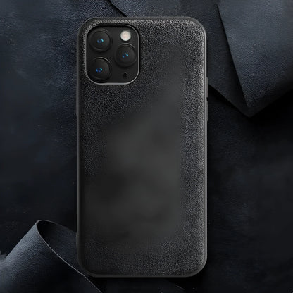 Suede full-cover iPhone case in dark blue, dark night green or elegant black colours
