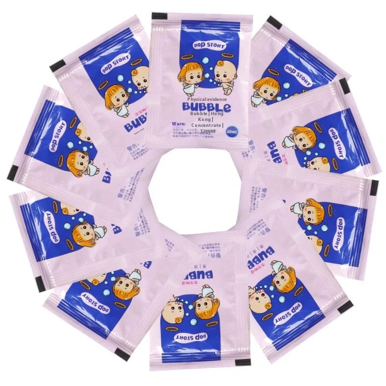 Children's plastic bubble machine with 10ml high-concentration bubble mixture bottle for sensory development play