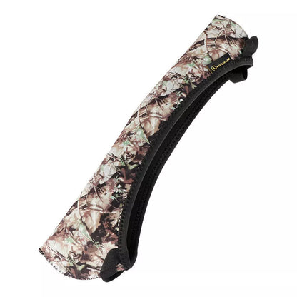 Reversible neoprene scope cover for tactical and outdoor use in black and camouflage print