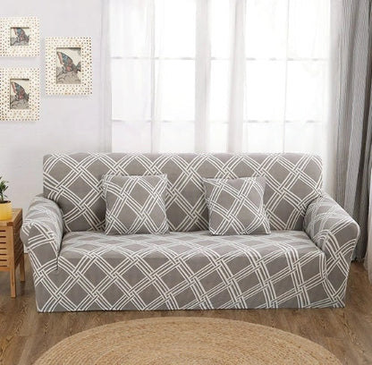 Stretchable polyester-spandex sofa cover with non-slip design in various colors