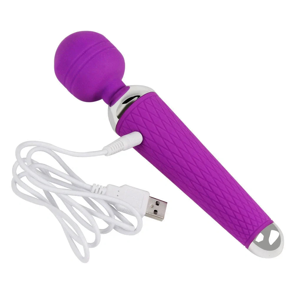 Pink electric AV vibrator with automatic thrusting mechanism, 200mm length
