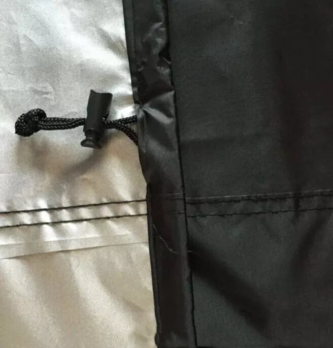 Outdoor grill cover with black exterior and silver interior, 58*77CM