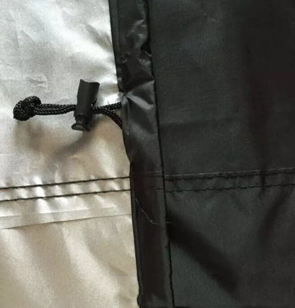 Outdoor grill cover with black exterior and silver interior, 58*77CM