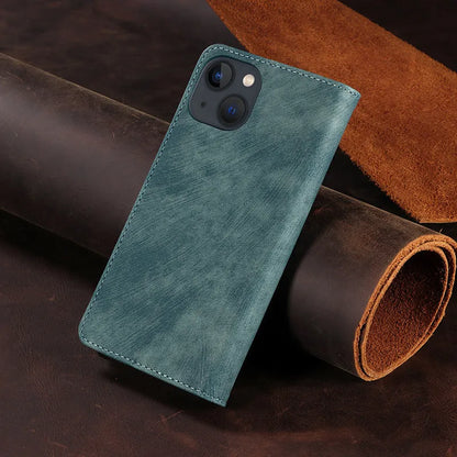 Magnetic flip phone case cover in seven colours for iPhone models with TPU and leather construction