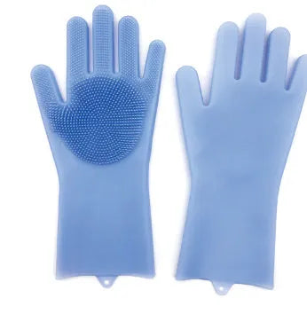 FDA food grade silicone kitchen cleaning gloves with orange colour and 357mm length