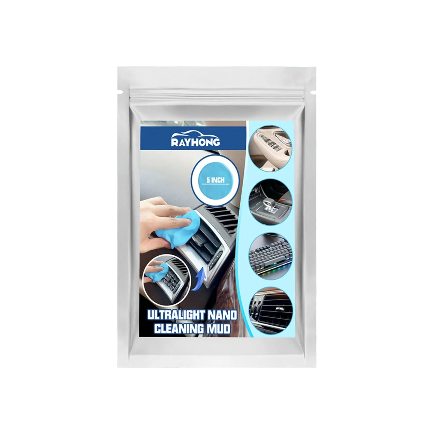 20g reusable car interior gap cleaning mud for dust removal from vents and electronics, 15cm by 10cm size