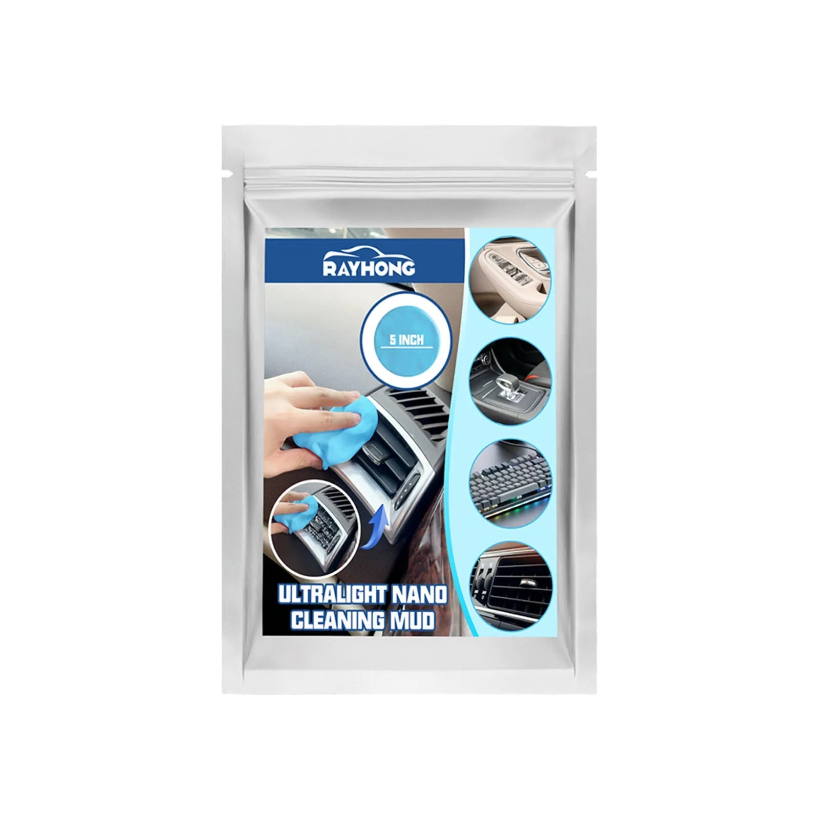 20g reusable car interior gap cleaning mud for dust removal from vents and electronics, 15cm by 10cm size