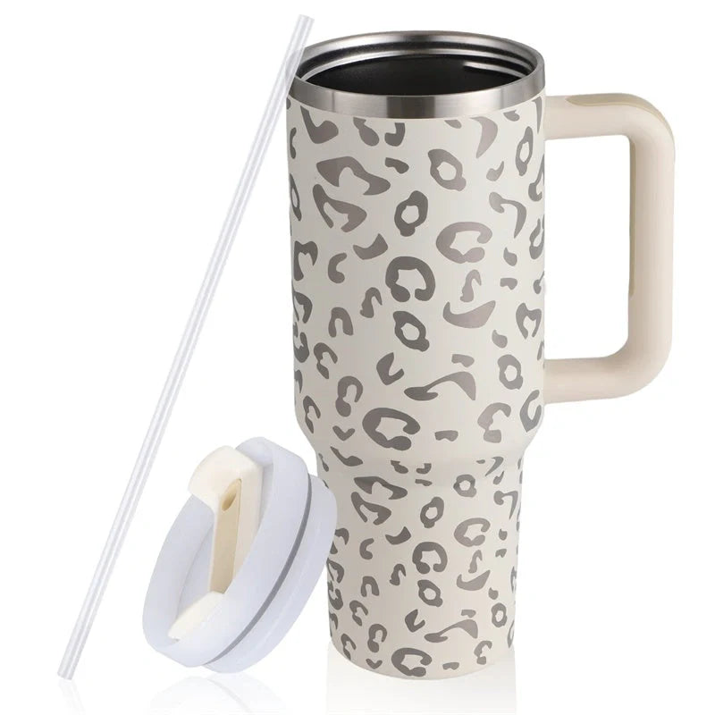 40oz stainless steel straw coffee mug with handle for travel, bisphenol A free, large capacity