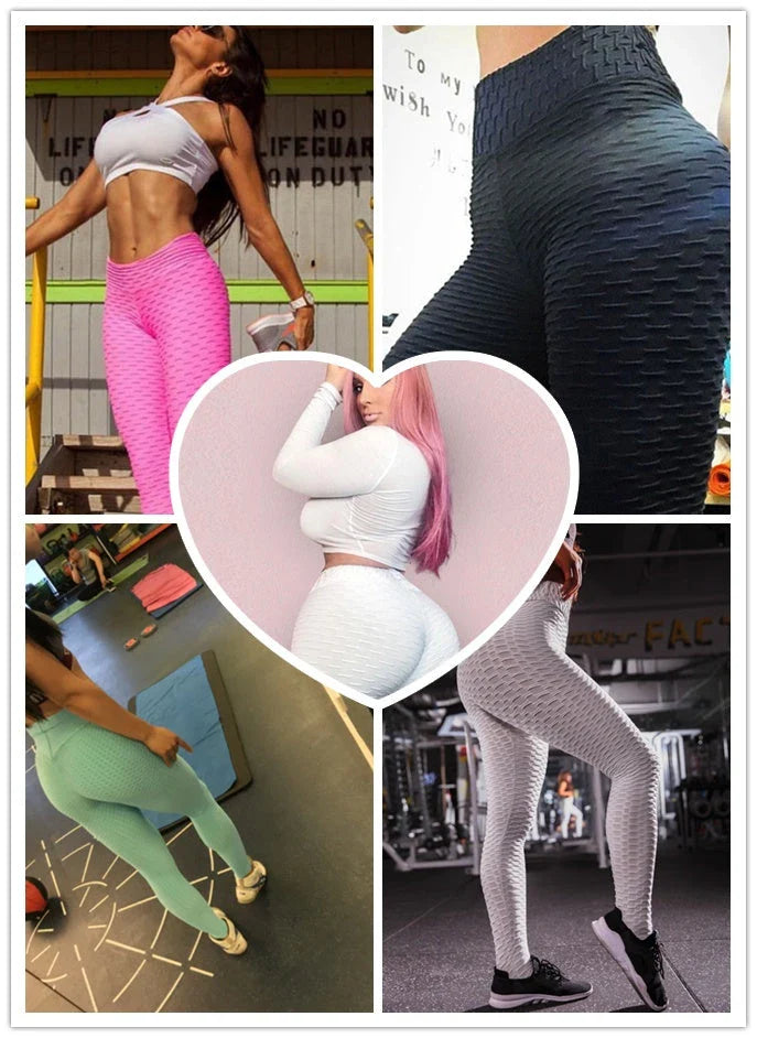 Curve-enhancing anti-cellulite seamless leggings in various colors and sizes