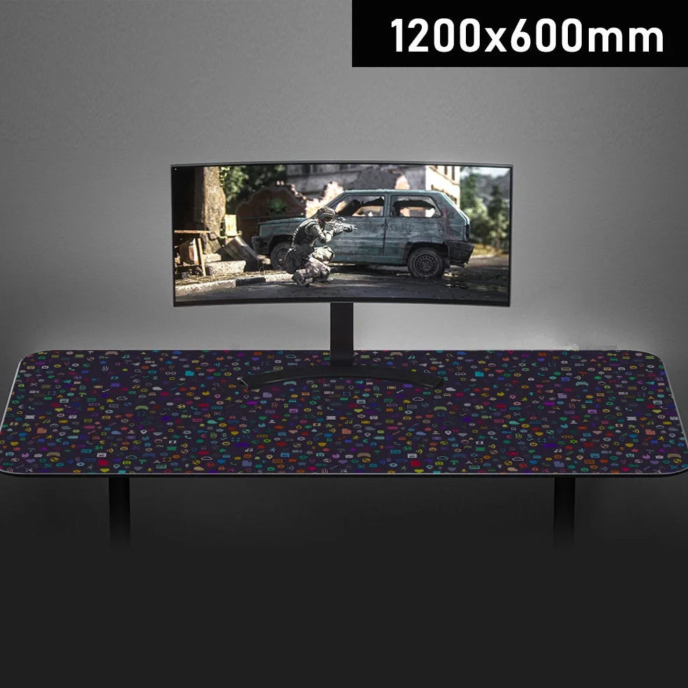 Gaming computer mouse pad with heat transfer technology showing cloth surface and rubber base