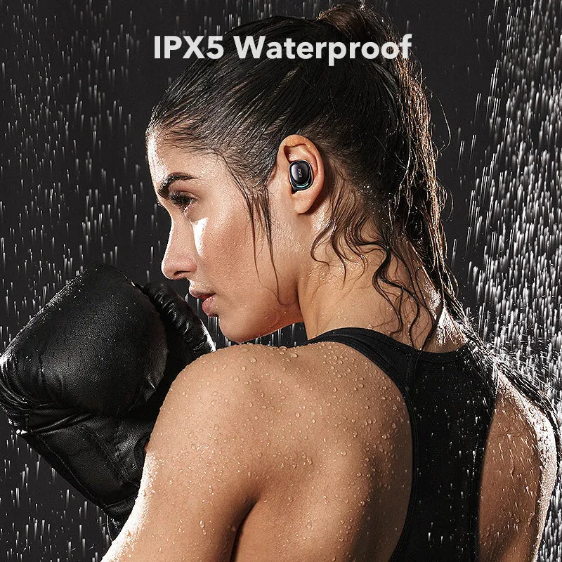 Wireless Bluetooth TWS X8 headphones in Black or White with 6mm speaker and 450mAh charging compartment