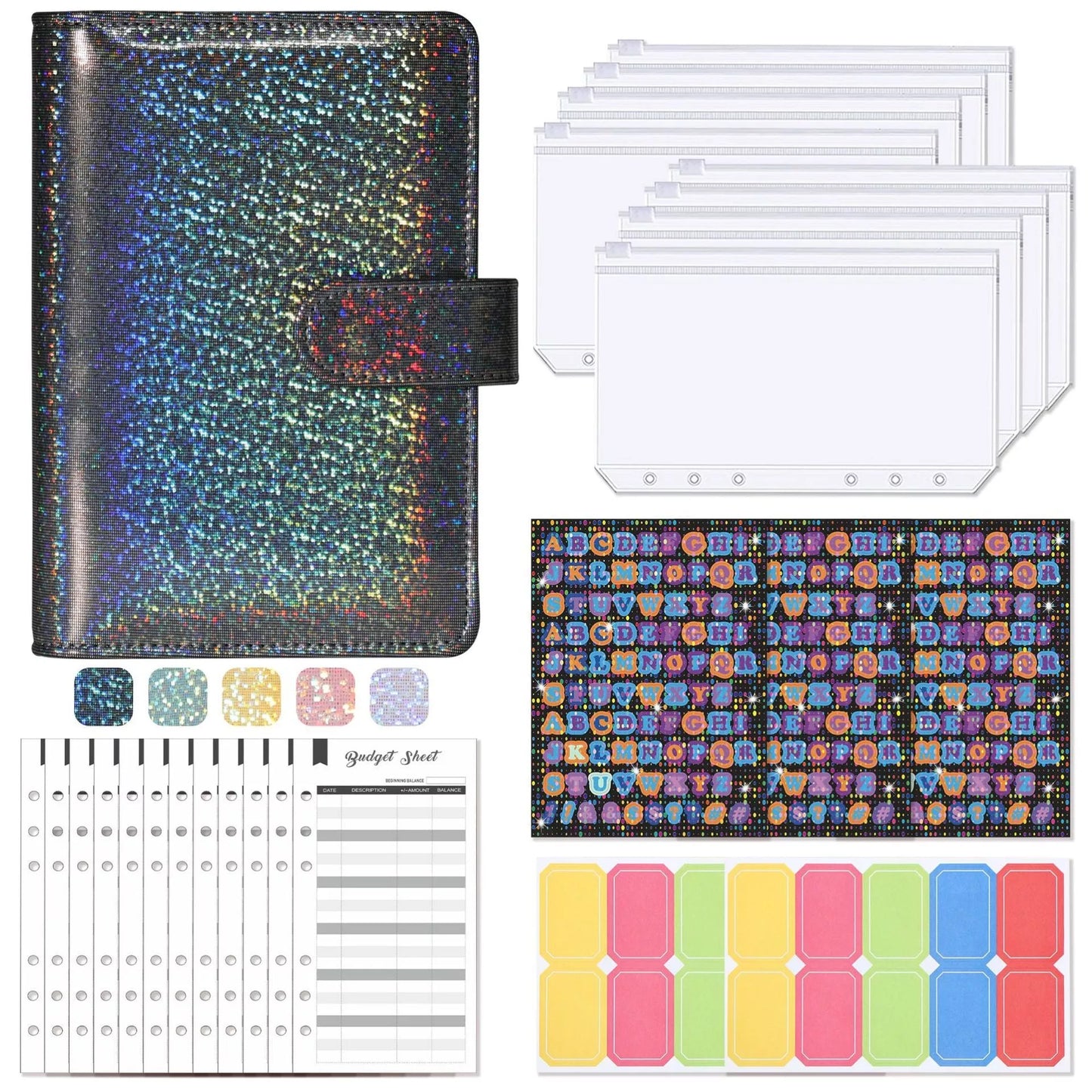 A6 Clip Notebook with imitation leather cover in various colors