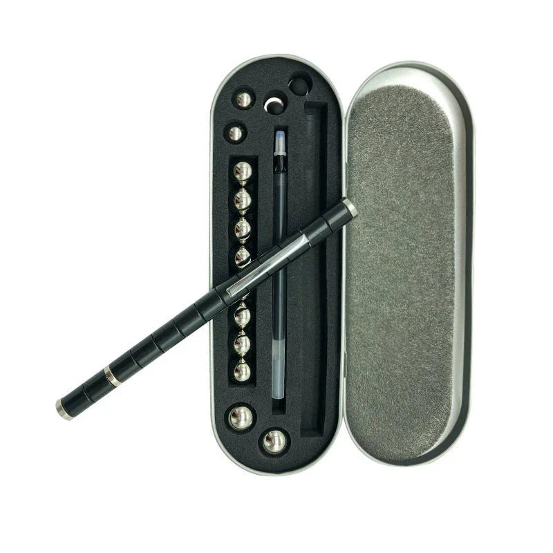 A magnetic modular pen with customizable components and accessories for stress relief, focus, and creativity