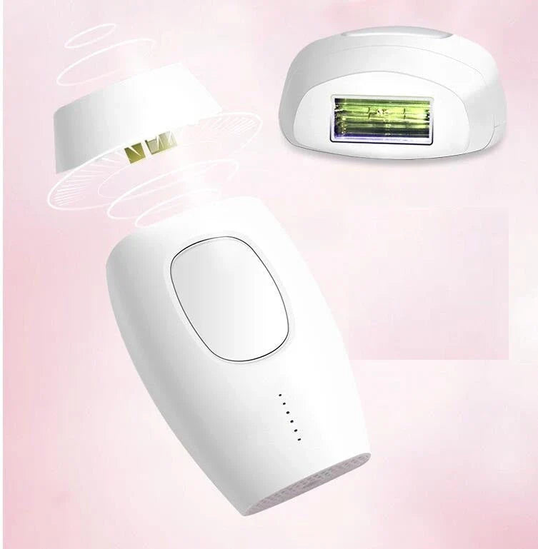 Powerful laser hair removal system with adjustable intensity levels, skin sensor, and versatile usage for face, bikini, underarms, and more