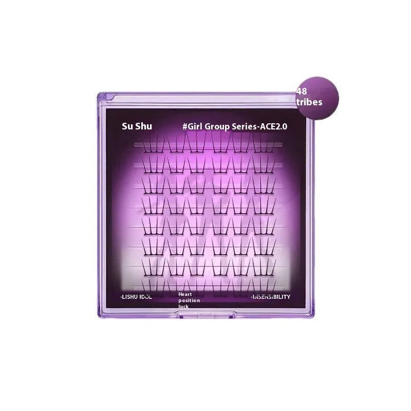 Reusable false eyelash clusters in artificial fibre with natural styling