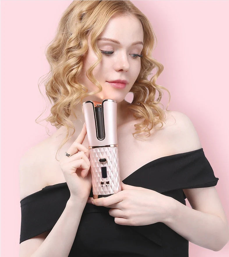 Multifunctional Automatic Wireless Curling Iron with LCD display and cordless design