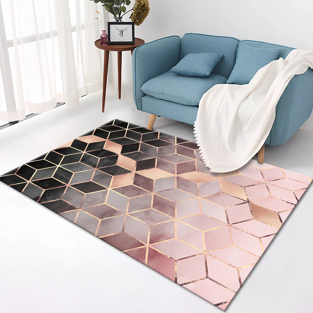 Rectangular crystal velvet carpet in charcoal grey showing textured surface and straight edges