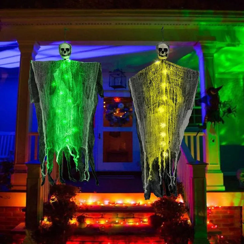 85cm Halloween hanging ghost skull skeleton prop in colour, purple, red, or warm colour for indoor outdoor yard party decoration
