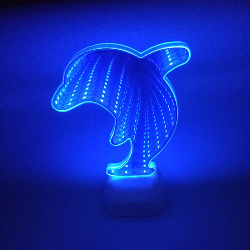 Double-sided LED love tunnel light with rose red illumination on a plastic base.