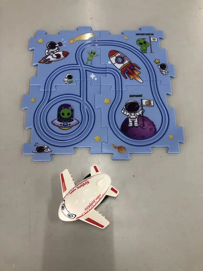 DIY Electric Railroad Speeder Toy for kids with customizable tracks