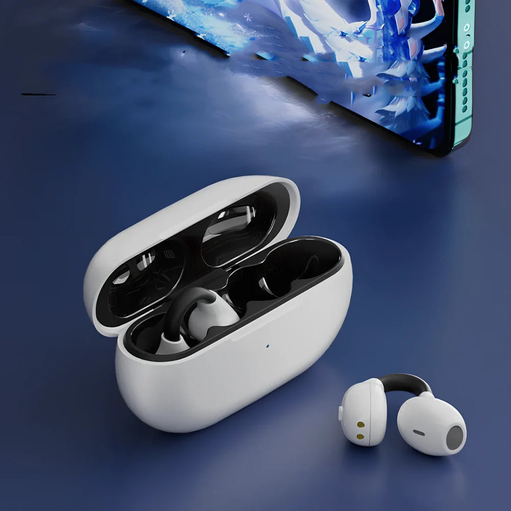 Wireless Bluetooth sports headset with clip ear design in multiple colours