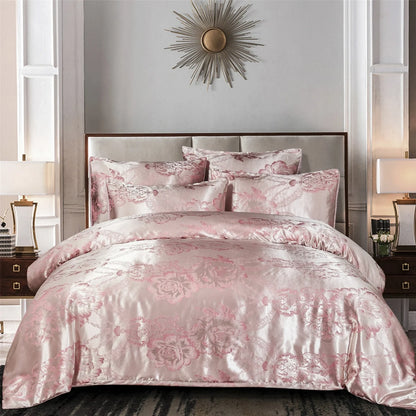 Three-piece bedding set with reactive dyed polyester in blue, gold, grey, pink, purple, or white for UK bed sizes