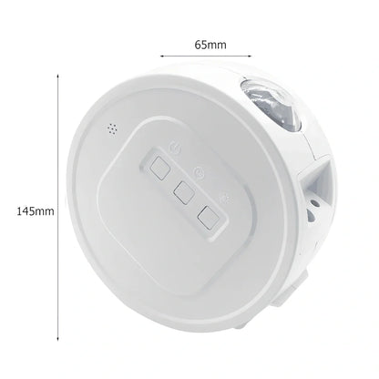 USB star projection light with voice control showing rotating mechanism and star pattern projection