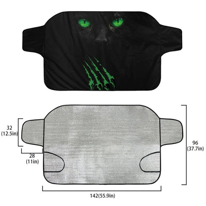 Car front gear sunshade cover with aluminium film construction measuring 130 by 70 centimetres