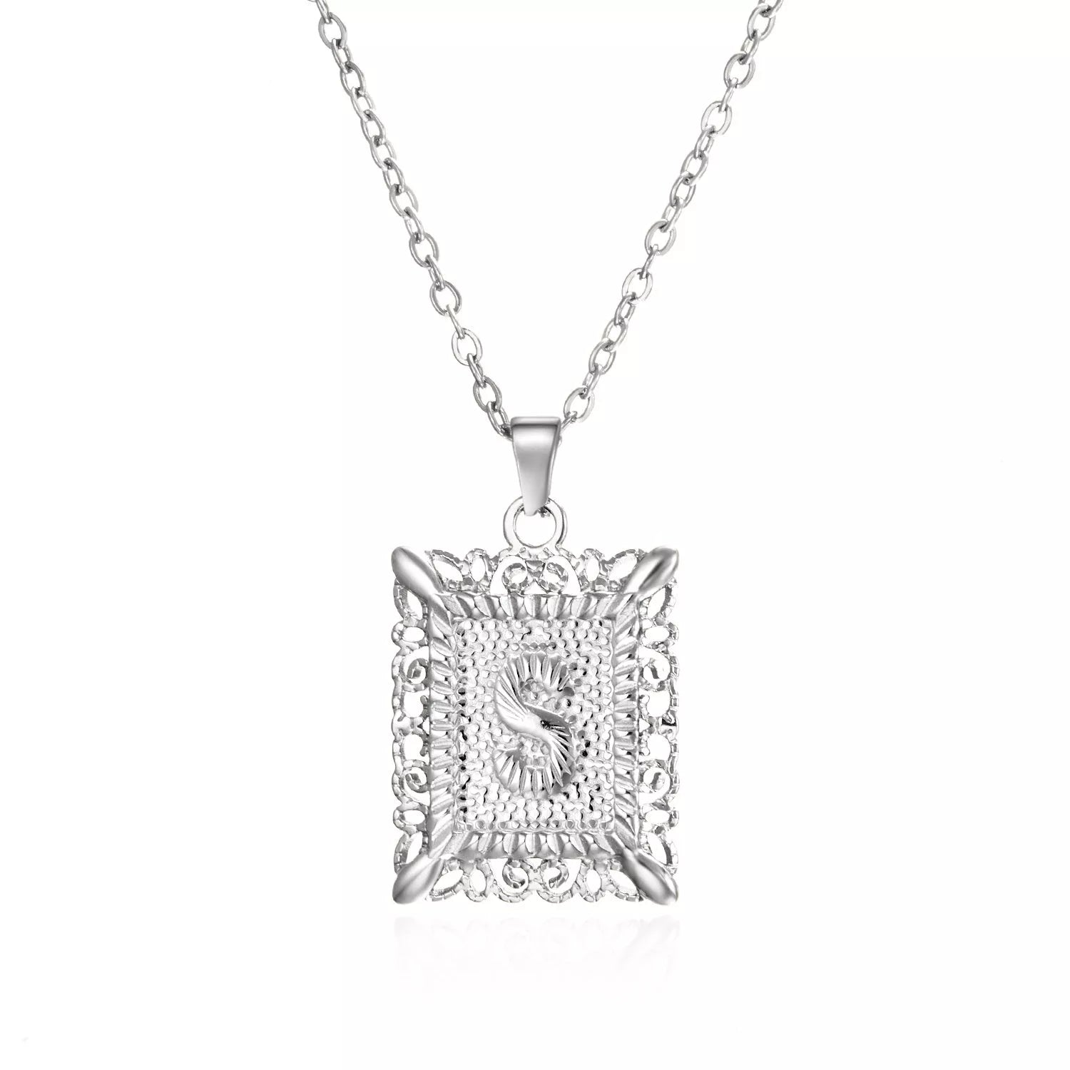 Personalized initial letter necklace in gold or steel, featuring any letter from A to Z