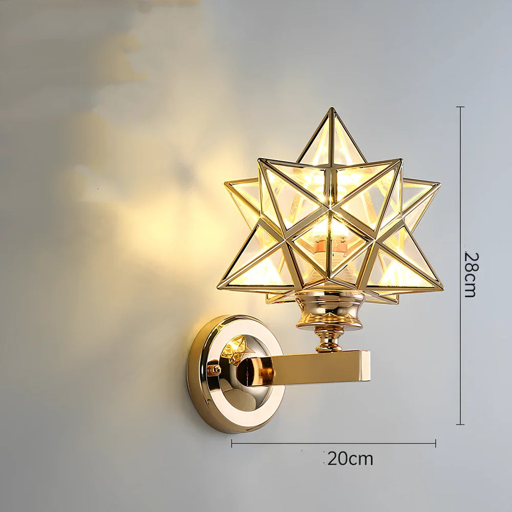 Crystal bedside lamp with stainless steel base and transparent shade providing soft illumination