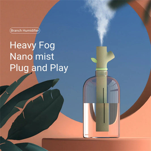 Compact portable USB humidifier with ultrasonic cool mist maker for home and office use