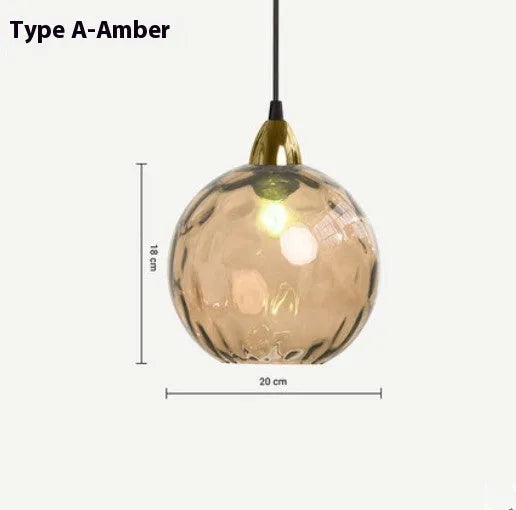 Nordic style water-wave glass ball chandelier pendant lamp in multiple colour options