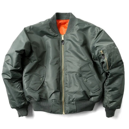 American Workwear Pilot cotton-padded jacket in army green with loose-fit design and double-sided wear-resistant nylon fabric