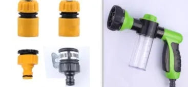 Green high-pressure foam spray gun with adjustable nozzle for car and household cleaning