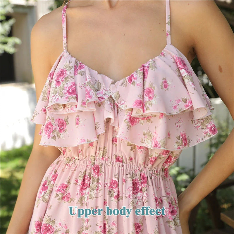 Stylish women's printed polyester dress in green, perfect for casual and formal occasions